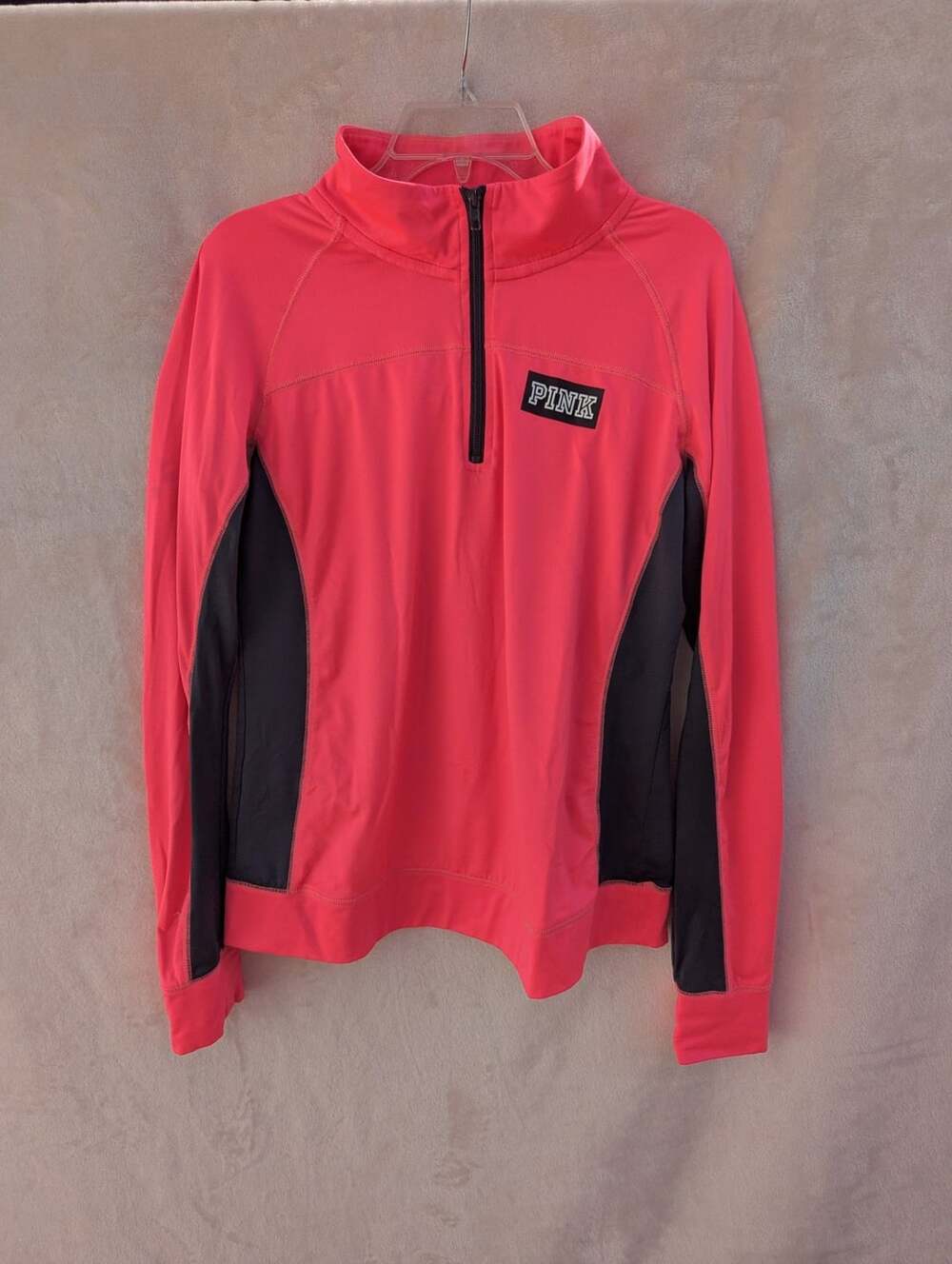 PINK Victoria's Secret Ultimate Athletic 1/4 Zip Pullover Jacket Hot Pink L